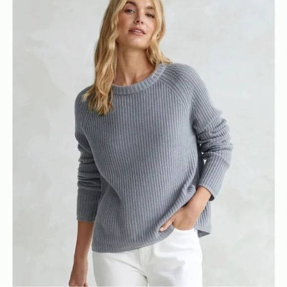 Jenni Kayne Sweaters - Jenni Kayne Cashmere Fisherman Sweater- Dusty Blue XS